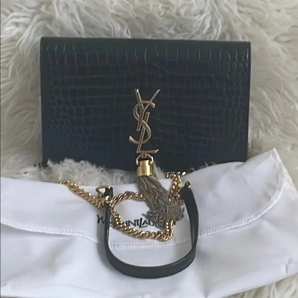 YSL Kate Crocodile Wallet on Chain - Picture 3 of 16